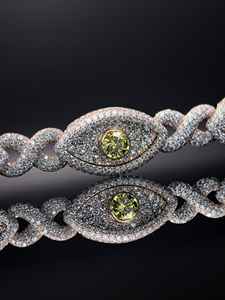 Pulsera de eslabones estilo hip hop con incrustaciones de diamantes de moissanita incoloros en plata de ley 925, joyería de lujo brillante para raperos, ideal para fiestas. - Product Image 6