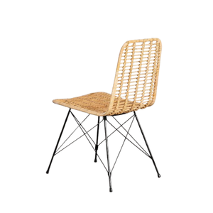 Nice modern design natural rattan dining <b>chairs</b> with metal leg for home furniture and decor from Vietnam craftman hot selling - Product Image 3