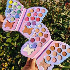 Custom <b>Empty</b> Makeup Shimmer Matte Glitter Blue Butterfly Eyeshadow Palette - Product Image 4