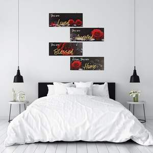 4 Pièces Rustique Farmhouse Bois Inspiration Art Mural Signes Auto-Adhésif Magnétique Décalcomanie Murale Mariage Décoration Murale pour Chambre - Product Image 6