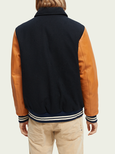 Chaquetas universitarias con logotipo personalizado para hombre, chaqueta de béisbol universitaria hecha en Pakistán con cuello levantado y bordado personalizado para hombre - Product Image 3