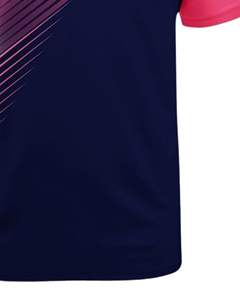 Customized <b>Men</b> <b>Polo</b> <b>Shirt</b> <b>Pink</b> Navy Striped Print Short Sleeve Golf T <b>Shirt</b> Breathable Polyester Casual Wear OEM Custom - Product Image 5