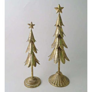 Design classique décor de noël arbre de table meilleure qualité or métal martelé finition arbre décoratif pour décor de fête - Product Image 2