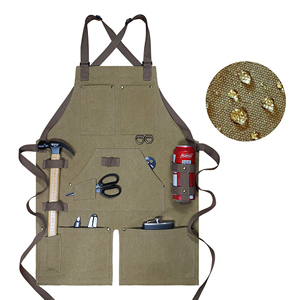 ALW Luxury Adjustable Cotton <b>Apron</b> Custom OEM Kitchen Accessories with Pockets Chef <b>Cooking</b> Washable Canvas & Leather Design - Product Image 2