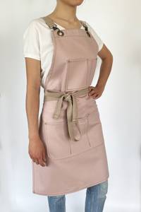 ALW lujo ajustable lona y cuero delantales accesorios de cocina Chef cocina lavable delantal con bolsillos personalizado OEM - Product Image 4