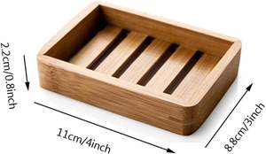 2 packs de porte-savon en bois de bambou, support de rangement pour douche, plaque de plateau pour salle de bain, douche, évier de cuisine - Product Image 2