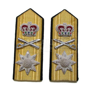 Custom Made Gold Embroidered 3D Sew-On Canvas Fabric Shoulder Cords & Badges-Uniform <b>Accessories</b> for Fashion Style Epaulettes - Product Image 5