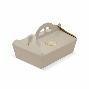 Personalized Sweet Colored Cardboard Bakery <b>Boxes</b> with Handle for Pizza Sandwiches and Olive Oil - Product Image 4