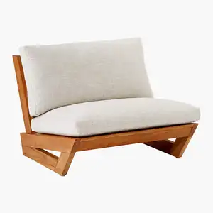 Lounge Chair Solid Teak Wood Beach Chair Modern Style Sofas Outdoor Furniture Woven Chair Side Pool