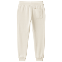 Pantalons de jogging pour hommes en molleton blanc 100% coton biologique de luxe pré-rétréci certifié GOTS, coupe ajustée confortable de qualité supérieure