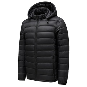 Veste matelassée légère pour homme en noir avec capuche Manteau d'hiver imperméable et chaud pour l'extérieur et les vêtements décontractésExpédition DDP - Product Image 3