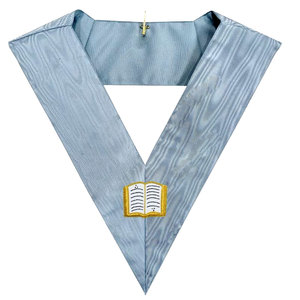 Collar de Regalia masónico 2025 bordado por expertos de patrón cuadrado de insignia de cuero cosido moderno francés - Product Image 3