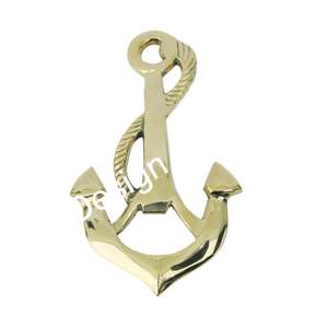 Decoración de pared con ancla de barco dorada, artículos de decoración para el hogar, accesorios náuticos de lujo, ancla de barco, precio al por mayor - Product Image 1