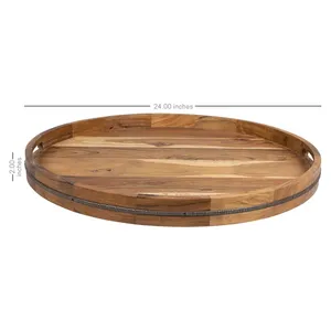 Bandeja para servir de madera de alta calidad Trya New Wodoen, plato para servir de madera de nuevo aspecto, precio al por mayor, plato para servir Laetst - Product Image 2