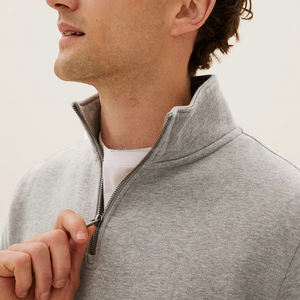 Sweat-shirt à col rond en polaire à demi-zip personnalisé pour homme, polyester, manches longues, coton, unisexe, pull-over de golf, sweat-shirt à 14 zips - Product Image 3