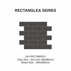 Interiores de lujo modernos RectaBricks 2x4 Azulejo de mosaico Uso vitrificado de cuerpo completo para aplicaciones comerciales Hoteles y restaurantes - Product Image 2