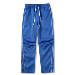 Pantalones de chándal informales con cintura elástica para hombre, pantalones de pierna ajustables con cordón de rayas laterales, tela holgada - Product Image 6