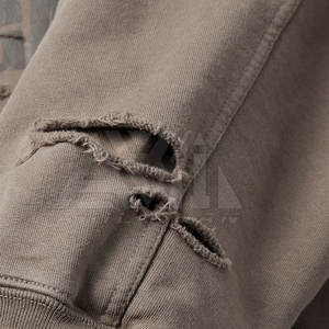 Prix de gros, logo personnalisé, sweat-shirts d'hiver solides et délavés pour hommes, coton de haute qualité, écologique, respirant - Product Image 6