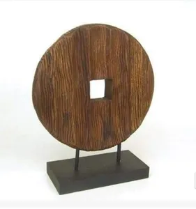 Kerajinan Tangan kayu bentuk bulat objek kayu, dekorasi meja patung untuk dekorasi meja dan dekorasi hidup