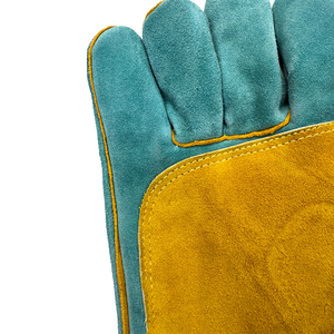 ถุงมือทำงานหนังวัวเพื่อความปลอดภัยถุงมือเชื่อมหนังแยกสำหรับอุตสาหกรรม - Product Image 5