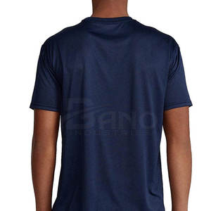 เสื้อยืดคอกลมสำหรับผู้ชายผ้าคอตตอน/เส้นใยไม้ไผ่ผ้าถักแห้งเร็วระบายอากาศได้ดีขนาด220กรัมกำหนดโลโก้ได้เอง - Product Image 4