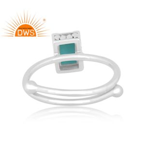 Best Selling Fine Sterling Silver Natural Arizona Turquoise Gemstone <b>Adjustable</b> <b>Ring</b> Jewelry Manufacturer - Product Image 4