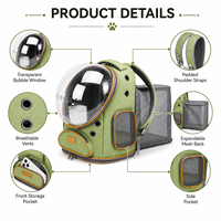Sac à dos de transport portable haut de gamme pour chats et petits chiens, extensible, avec fenêtre bulle ventilée, vente en gros