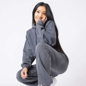 Sudadera Corta con Capucha para Mujer, Lavado Ácido, Transpirable, para Gimnasio y Fitness, para Invierno - Product Image 3