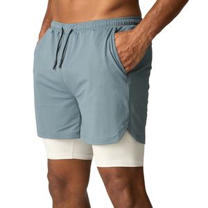 Pantalones Cortos de Compresión Blancos Personalizados OEM para Hombre, para Entrenamiento, Tenis, Deportes, Gimnasio, Baloncesto, Verano, Ejercicio, Sólidos - Product Image 1