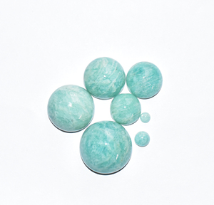 Cabujón de cabina redonda de amazonita azul, cristal de amazonita de piedra preciosa suelta calibrada de 10 mm para fabricación de joyas - Product Image 3