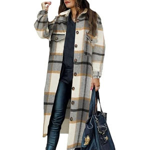 Abrigo de invierno para mujer, chaqueta de manga larga con solapa y doble botonadura, abrigo largo, nueva ropa de abrigo informal holgada y cálida 2025 - Product Image 1