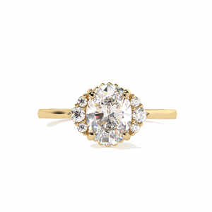 Anillo de Compromiso con Diamante Ovalado de 3.00ct Cultivado en Laboratorio, en Oro Rosa de 14K con Engaste de Puntas, para Ella - Product Image 1