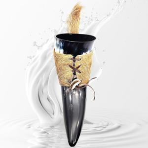 Cuerno para Beber de Cuerno de Búfalo Natural de Alta Calidad con Copa de Cuerno Hecha a Mano Tradicional para Uso Decorativo para Exportación Mundial - Product Image 3