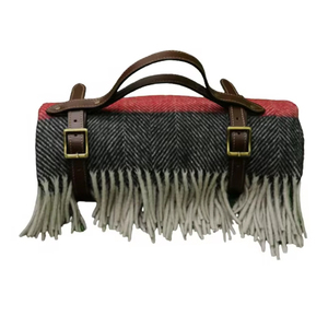 Compre manta roja y azul a rayas de espiga a precio de mayorista del fabricante indio - Product Image 3