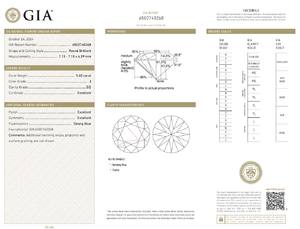 B2B D'Vins Jewels para GIA Certified 1,50 CT Diamante blanco suelto Natural Redondo J Color FL FLOW Pureza EX Corte pulido - Product Image 2