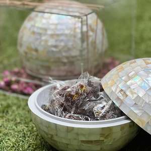 Luxury Designer Acrylic Food <b>Storage</b> <b>Box</b> <b>Wooden</b> Lid Mother Pearl Inlay Freshness Preservation Perfect Gift for Weddings Parties - Product Image 3