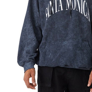 Sweat à capuche Offre Spéciale sur mesure délavé à l'acide Sweats à capuche vintage délavés à l'acide de couleur unie pour hommes - Product Image 4