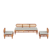 Ensemble de canapé d'angle en bois de sheesham massif de luxe moderne personnalisé avec rangement pour salon villa entrepôt Meubles de haute qualité