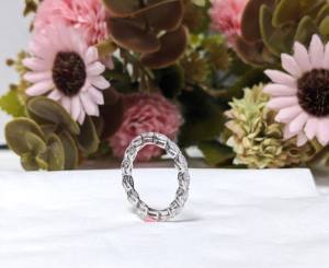 1.20 Ct Marquise Cut Lab Grown Diamond Femmes Solide 14K Blanc Vintage Alliance Full Eternity Bijoux Cadeau D'anniversaire - Product Image 2