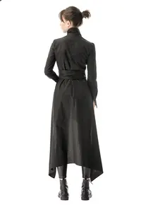 Asimetrik kimono ceket, kadın cyberpunk smokin, dystopian şal hırka, gotik edgy streetwear