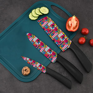 Ensemble de couteaux de cuisine professionnels en céramique à 3 pièces, prix d'usine populaire, tranchants, en plastique, cadeau, passe au lave-vaisselle, ambidextre, gratuit - Product Image 4