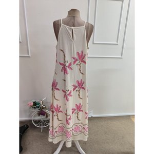 Robe longue Supreme à bretelles, col droit, à motifs floraux pour femmes, 35314 - Rose - Product Image 5