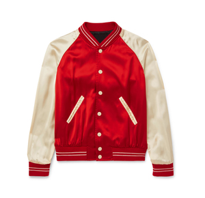 Qualité supérieure Veste universitaire en satin Streetwear grande taille Personnalisez votre logo Veste universitaire Letterman Vestes en satin à blocs de couleurs - Product Image 5