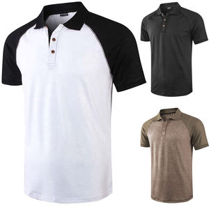Polo brodé personnalisé en coton tricoté 100 % avec revers et manches raglan, style sport décontracté, vente en gros - Product Image 1