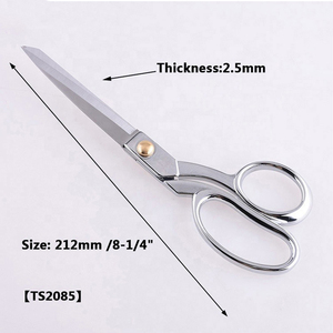 Ciseaux de couture professionnels robustes de qualité industrielle bricolage lame en acier inoxydable tranchante en alliage de zinc plaqué argent - Product Image 5