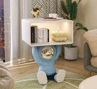 HJ HOME-Table de chevet LED astronaute mobile pour chambre à coucher, meuble de chevet créatif avec dessin animé