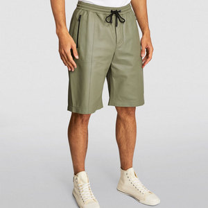 Vintage Style Men Leather <b>Shorts</b> With Functional Pockets And <b>Belt</b> Loops Comfortable Men Leather <b>Shorts</b> - Product Image 2
