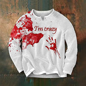 Huzaifa hommes coupe régulière à manches longues extérieur pull sweat rayé motif hiver fait Polyester/coton polaire - Product Image 3