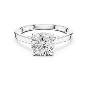 Bague en or rose 14 carats avec diamant rond de laboratoire pour femmes |   Anneau de tenue de bureau |   Nouveau diamant cultivé - Product Image 3