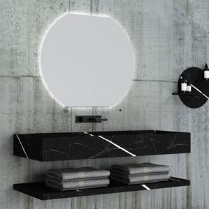 Evia sfumabile 120x80 cm specchio LED con interruttore tattile semicircolare retroilluminato - Product Image 1